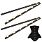 201 Stainless Steel Button Corset Busk, Hook & Eye Closure for Corset, Bustier, Waist Trainer, Electrophoresis Black & Golden, 299x26x1mm