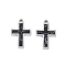 304 Stainless Steel Pendants, Synthetic Turquoise Dyed Cross Charms, Black, Stainless Steel Color, 16.9x11.5x1.8mm, Hole: 1.4mm