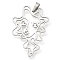 304 Stainless Steel Pendants, Girl Face Charm, Laser Cut, Stainless Steel Color, 35x24.5x1mm, Hole: 6x3mm