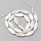 Natural Shell Beads Strands, Shuttle, White, 21x7x4mm, Hole: 0.5mm, 19pcs/strand, 16 inch