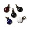 Brass Ename Charms, with Jump Ring, Lead Free & Cadmium Free, Long-Lasting Plated, Antique Bronze, Half Round Charm, Mixed Color, 8x6x2mm, Hole: 3mm