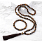 Natural Tiger Eye Round Beaded Pendant Necklaces & Bracelets Sets, 850mm & 180mm