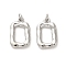 Rack Plating Brass Pendants, Cadmium Free & Lead Free, Rectangle, Platinum, 21x13x2.5mm, Hole: 3.4mm