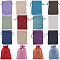 Rectangle Polyester Imitation Burlap Packing Pouches Drawstring Bags, for Christmas, Wedding Party and DIY Craft Packing, Mixed Color, 14x10cm, 16 colors, 1pc/color, 16pcs/set