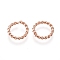 304 Stainless Steel Jump Rings, Open Jump Rings, Twisted, Rose Gold, 10x1.5mm, Inner Diameter: 7mm