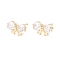 Clear Cubic Zirconia Bowknot Stud Earrings, Brass Jewelry for Women, Lead Free & Cadmium Free, Real 18K Gold Plated, 8x12mm, Pin: 0.8mm