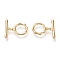 Brass Toggle Clasps, Long-Lasting Plated, Ring & Bar, Real 18K Gold Plated, Ring: 16x13x2mm, Hole: 1.6mm, Bar: 20x5x2.8mm, Hole: 1.6mm
