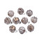 Handmade Lampwork Beads, Flower, Rosy Brown, 10~11x11.5~12.5mm, Hole: 1.2mm