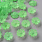 Transparent Frosted Acrylic Bead Caps, 5-Petal, Flower, Light Green, 16.5x6mm, Hole: 1.6mm, about 959pcs/500g