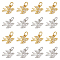 16Pcs 2 Colors Brass Micro Pave Clear Cubic Zirconia Bird Charms, with Jump Ring, Swallow Charm, Platinum & Golden, 9x12x2mm, Hole: 3mm, 8pcs/color