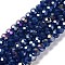 Baking Electroplate Glass Beads Strands, AB Color, Faceted, Round, Royal Blue, 6x5mm, Hole: 1mm, about 80~85pcs/strand, 38~40cm