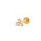 Titanium Alloy Cubic Zirconia 17 Gauge Triple Flat Round Internally Threaded Labrets, Piercing Jewelry for Women Men, Golden, 8mm, Pin: 1.2mm