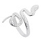 Non-Tarnish Snake Stainless Steel Open Cuff Ring for Women, Stainless Steel Color