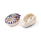 20Pcs Printed Natural Cowrie Shell Beads, No Hole/Undrilled, with Flower Pattern, Mixed Color, 18~22x13~14x6~8mm