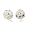 Brass Micro Pave Clear Cubic Zirconia Beads, Long-Lasting Plated, Round, Silver, 9.5x10x10mm, Hole: 1.6mm