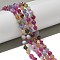 Natural Tourmaline Beads Strands, with Seed Beads, Faceted, Dice, 6x6mm, Hole: 1mm, about 47~52pcs/strand, 15.35''~15.75''(39~40cm)