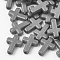 Opaque Acrylic Beads, Cross, Gray, 16x12x4.5mm, about 1230pcs/500g