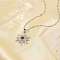 Brass Pave Clear & Blue Cubic Zirconia Sun Pendant Necklaces for Women, Platinum, 15.75 inch(40cm)