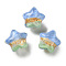 Gradient Color Transparent Hand-drawed Acrylic Beads, Star, Cornflower Blue, 19.5x21.5x16mm, Hole: 2.3mm