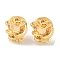 Brass Stud Earring Findings, Cadmium Free & Nickel Free & Lead Free, Flower, with Loops, Real 18K Gold Plated, 14x14mm, Hole: 1.2mm, Pin: 0.7mm