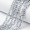 Electroplate Transparent Glass Beads Strands, Half Rainbow Plated, Faceted, Rondelle, WhiteSmoke, 4x3mm, Hole: 0.4mm, about 110~115pcs/strand, 39~40cm