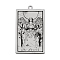 Non-Tarnish 201 Stainless Steel Pendants, Laser Engraved Pattern, Tarot Card Pendants, The Lovers VI, 40x24x1mm, Hole: 2mm