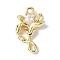 Brass Micro Pave Cubic Zirconia Pendants, Lily Flower Charm, Real 18K Gold Plated, 16.5x10.5x3mm, Hole: 1.2mm