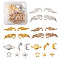 Zinc Alloy Cabochons & Links & Cabochon Enamel Settings, for DIY Crystal Epoxy Resin Material Filling, Mixed Shapes, Mixed Color, 120pcs/box