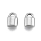 Non-Tarnish 201 Stainless Steel Charms, Lock, Stainless Steel Color, 9x6x2.5mm, Hole: 2mm