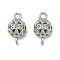 Brass Micro Pave Cubic Zirconia Connector Charms, Cadmium Free & Nickel Free & Lead Free, Round, Platinum, 13x7.5x7.5mm, Hole: 1.4mm and 1.5mm
