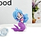 PVC Plastic Keychain, with Iron Ring, Mermaid, Deep Sky Blue, Pendant: 5.5x4.4cm