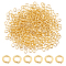 AHANDMAKER 600Pcs Open Jump Rings Real 24K Gold Plated Stainless Steel Jump Rings Bulk Jump Loops Opener Split Rings for Jewelry Making Necklaces, 2.4mm