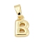 Brass Charms, Letter, Cadmium Free & Lead Free, Long-Lasting Plated, Rack Plating, Letter B, 10x6x2.5mm, Hole: 3x5mm