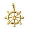 PVD Vacuum Plating 304 Stainless Steel Pendants, Helm Charm, Golden, 44x40x2.5mm, Hole: 8x4.5mm