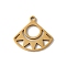 201 Stainless Steel Pendants, Laser Cut, Fan with Sun Charm, Golden, 17x17.5x1mm, Hole: 1.5mm
