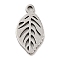 Non-Tarnish 201 Stainless Steel Pendants, Leaf Charms, Stainless Steel Color, 14x7.5x1mm, Hole: 1.2mm