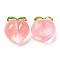 Semi-stereoscopic Transparent Resin Cabochons, Fruit, Peach, 18x17x13mm