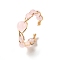 Adjustable Natural Rose Quartz with Brass Rings, Adjustable