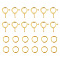 24Pcs 2 Colors 925 Sterling Silver Open Jump Rings, Round Rings, Mixed Color, 5~9x6x0.8~1mm, 12pcs/color