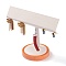 Resin Artificial Marble Jewelry Earrings Displays, with PU Leather, Rectangle, Antique White, 12x14x7cm