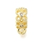 Brass with Cubic Zirconia Tube Bails, Cadmium Free & Nickel Free & Lead Free, Flower, Real 14K Gold Plated, 10.5x7.5x4.5mm, Hole: 1.5mm