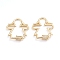 Brass Micro Pave Clear Cubic Zirconia Screw Carabiner Lock Charms, for Necklaces Making, Girl, Real 18K Gold Plated, 33x28.7x2mm, Screw: 7.5x6.5mm