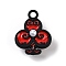 Spray Painted Alloy Pendants, and ABS Plastic Imitation Pearl, Club Charms, Lead Free & Nickel Free & Cadmium Free, Black, 22x17.5x9.5mm, Hole: 2mm