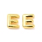 Brass Hollow Out Initial Letter Stud Earrings for Women, Real 18K Gold Plated, Lead Free & Cadmium Free, Letter.E, 7x5.5x1.5mm, Pin: 0.8mm