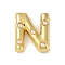 Brass Pendants, Cadmium Free & Nickel Free & Lead Free, with ABS, Letter A~Z, Letter N, 20.5x17.5x6.5mm, Hole: 3.5mm