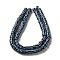 Handmade Nepalese Lampwork Beads, Column with Stripe, Steel Blue, 9~11x4~10mm, Hole: 2mm, about 101pcs/strand, 25.98~26.77''(66~68cm)