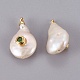 Подвески из натурального пресноводного жемчуга PEAR-F008-31G-02-2