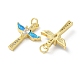 Латунные микропаве прозрачные подвески с фианитом KK-C045-14G-2