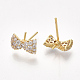Латунные серьги с цирконом KK-S350-382-2