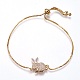 Регулируемые латунные браслеты Bunny Bolo BJEW-G593-07G-2